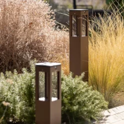 LED-solcellebelysning Tradition Sensor Corten 90 cm