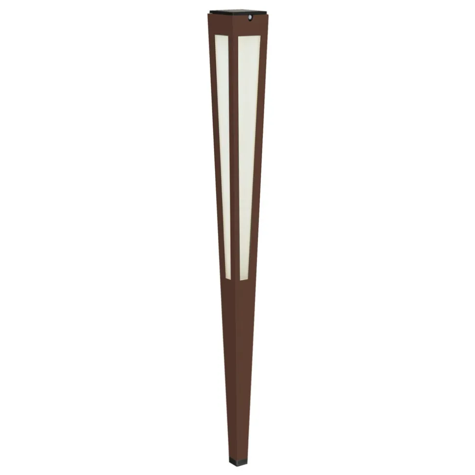 LED-solcellefakkel Tinka med sensor, 120 cm corten