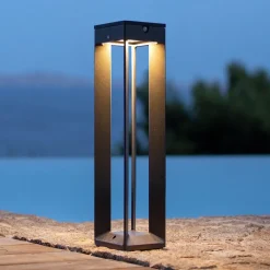 LED-solcellelampe Borne med sensor, 45 cm, grå