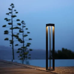 LED-solcellelampe Borne med sensor, 90 cm, grå