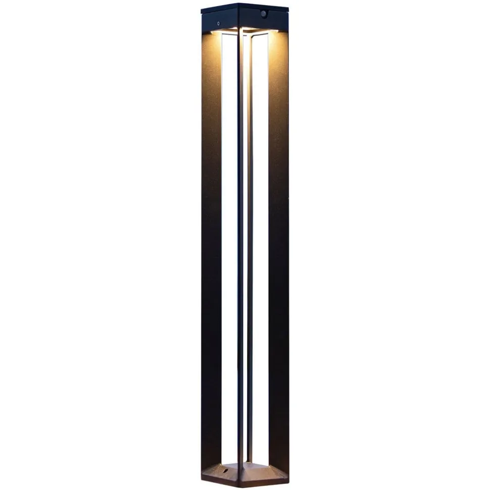 LED-solcellelampe Borne med sensor, 90 cm, grå