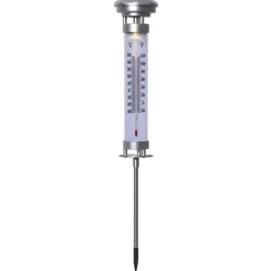 LED-solcellelampe Celsius, udendørstermometer
