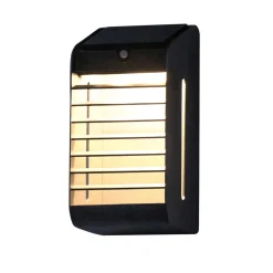 LED-solcellelampe Corner med sensor, grå