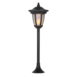 LED-solcellelampe Flame, 4-i-1, sort