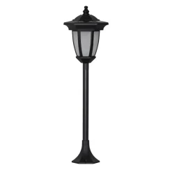 LED-solcellelampe Flame, 4-i-1, sort