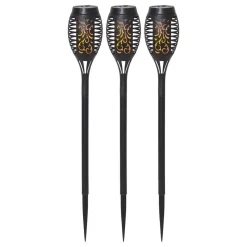LED-solcellelampe Flame Mini i sæt af 3
