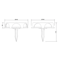 LED-solcellelampe 36506, jordspyd, væglampe, sort, aluminium