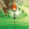 33472 LED-solcellelampe med metalflamme
