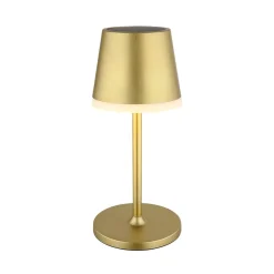 LED-solcellelampe, metal, guldfarvet, højde 41 cm, IP44