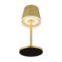 LED-solcellelampe, metal, guldfarvet, højde 41 cm, IP44