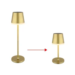 LED-solcellelampe, metal, guldfarvet, højde 41 cm, IP44
