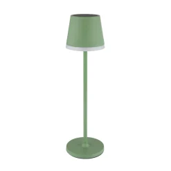 LED-solcellelampe, metal, lysegrøn, højde 41 cm, IP44