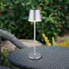 LED-solcellelampe, metal, sølvfarvet, højde 41 cm, IP44