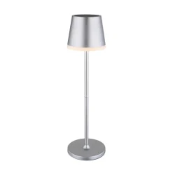 LED-solcellelampe, metal, sølvfarvet, højde 41 cm, IP44