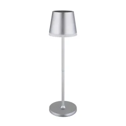 LED-solcellelampe, metal, sølvfarvet, højde 41 cm, IP44