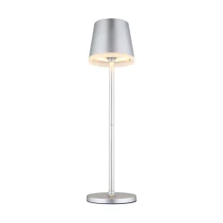 LED-solcellelampe, metal, sølvfarvet, højde 41 cm, IP44