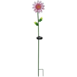 LED-solcellelampe Pink Daisy i blomsterform