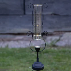 LED-solcellelampe Pluvio med regnmåler