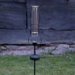 LED-solcellelampe Pluvio med regnmåler