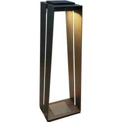 LED-solcellelampe Skaal i aluminium, 70 cm, grå