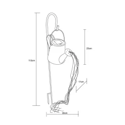 LED-solcellelampe 33652, sølv, vandkande, jordspyd, metal