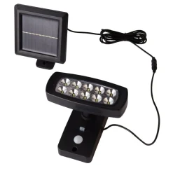 LED-solcellelampe til vægmontering 67423BK-PIR, bevægelsessensor