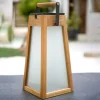 LED-solcellelygte Tecka, teaktræ natur, 39 cm