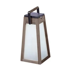 LED-solcellelygte Tecka, teaktræ Duratec grå 39 cm