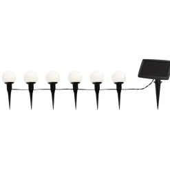 LED-solcellelyskæde combo, 6 lyskilder, IP44, plast