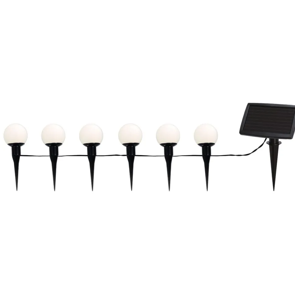 LED-solcellelyskæde combo, 6 lyskilder, IP44, plast
