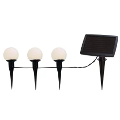 LED-solcellelyskæde combo, 6 lyskilder, IP44, plast