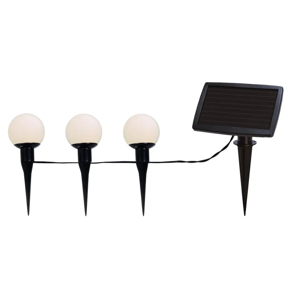 LED-solcellelyskæde combo, 6 lyskilder, IP44, plast