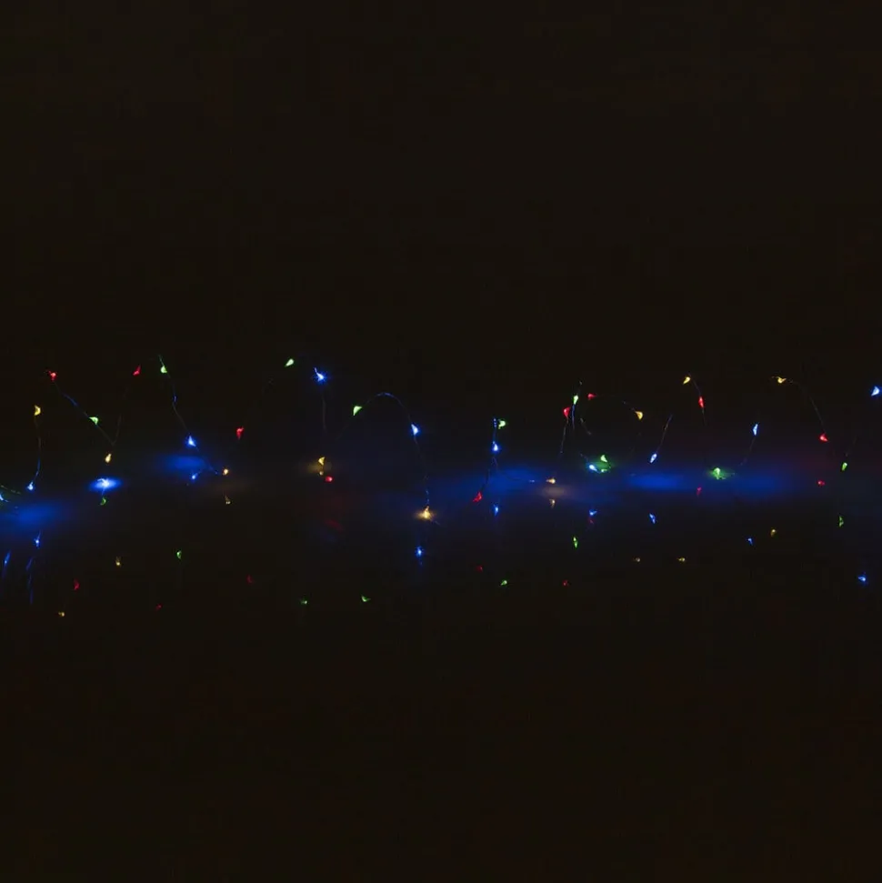 LED-solcellelyskæde Dew Drop, flerfarvet