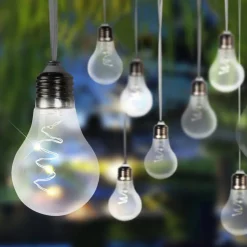 LED-solcelle-lyskæde 33708-10 i metallisk sølv