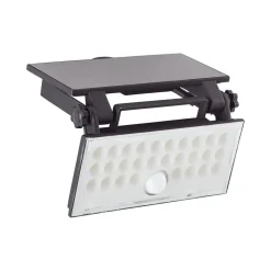 LED-solcelle udendørs vægspot Luton Sensor, sort, B 19 cm