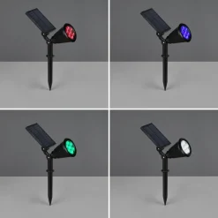 LED-solspotlight Festival, sort mat, RGB, sensor