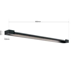 LED-spejlbelysning Marilyn i sort, bredde 90 cm