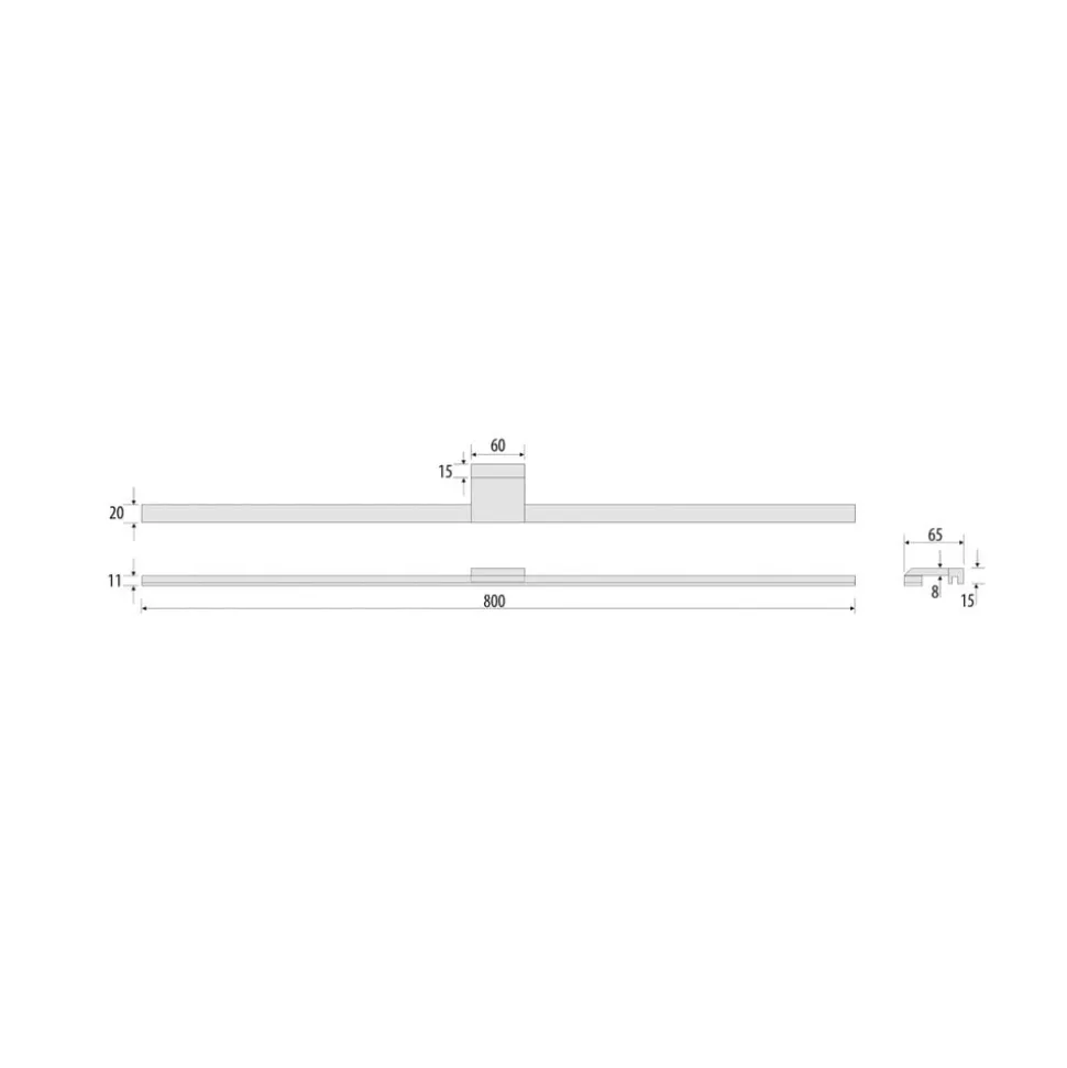LED-spejlbelysning Triga IP44, krom, 80 cm, 3.000K