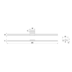 LED-spejlbelysning Triga IP44 sort 60 cm, 4.000K