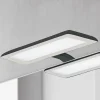 LED-spejllampe Nikita, sort/stålgrå