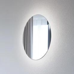 LED-spejl Ring L, Ø 39 cm, glas, varmhvid