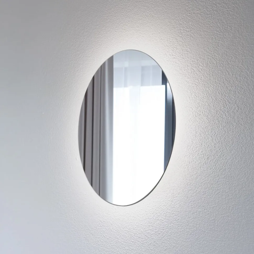 LED-spejl Ring L, Ø 39 cm, glas, varmhvid