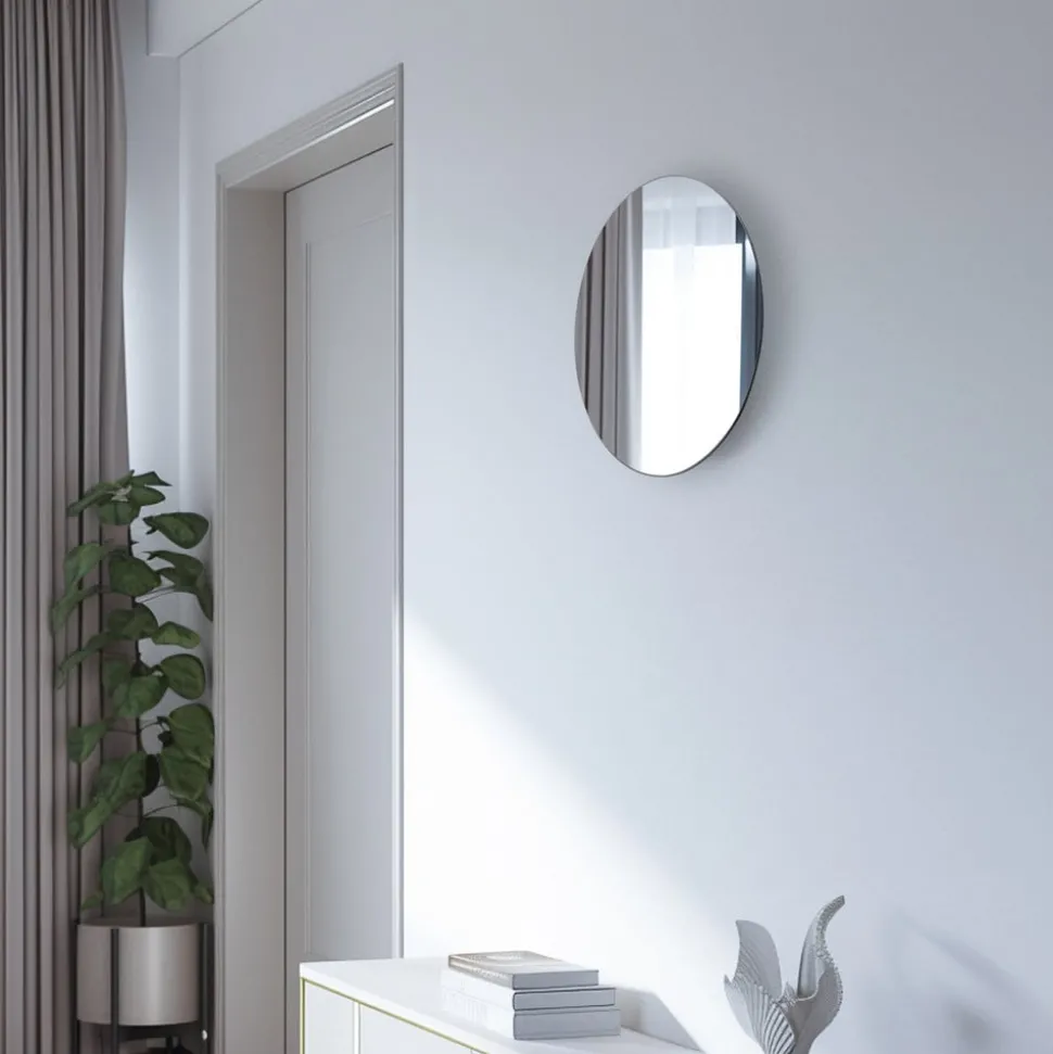 LED-spejl Ring L, Ø 39 cm, glas, varmhvid