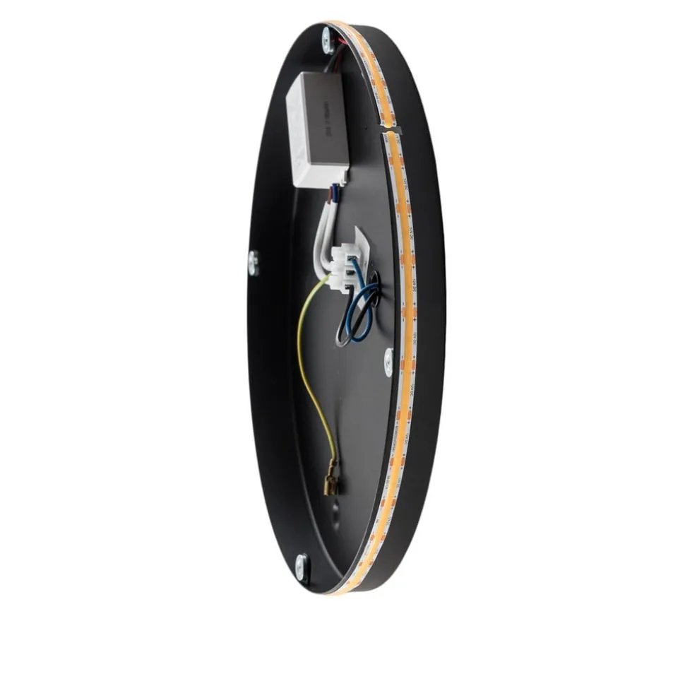 LED-spejl Ring L, Ø 39 cm, glas, varmhvid