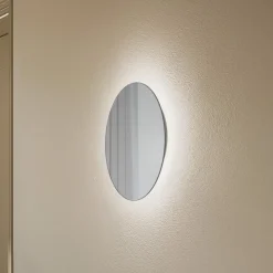 LED-spejl Ring M, Ø 29 cm, glas, varmhvid