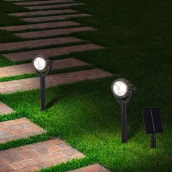 LED-spot med jordspyd NOMI, sort, 6 stk. sæt, IP44