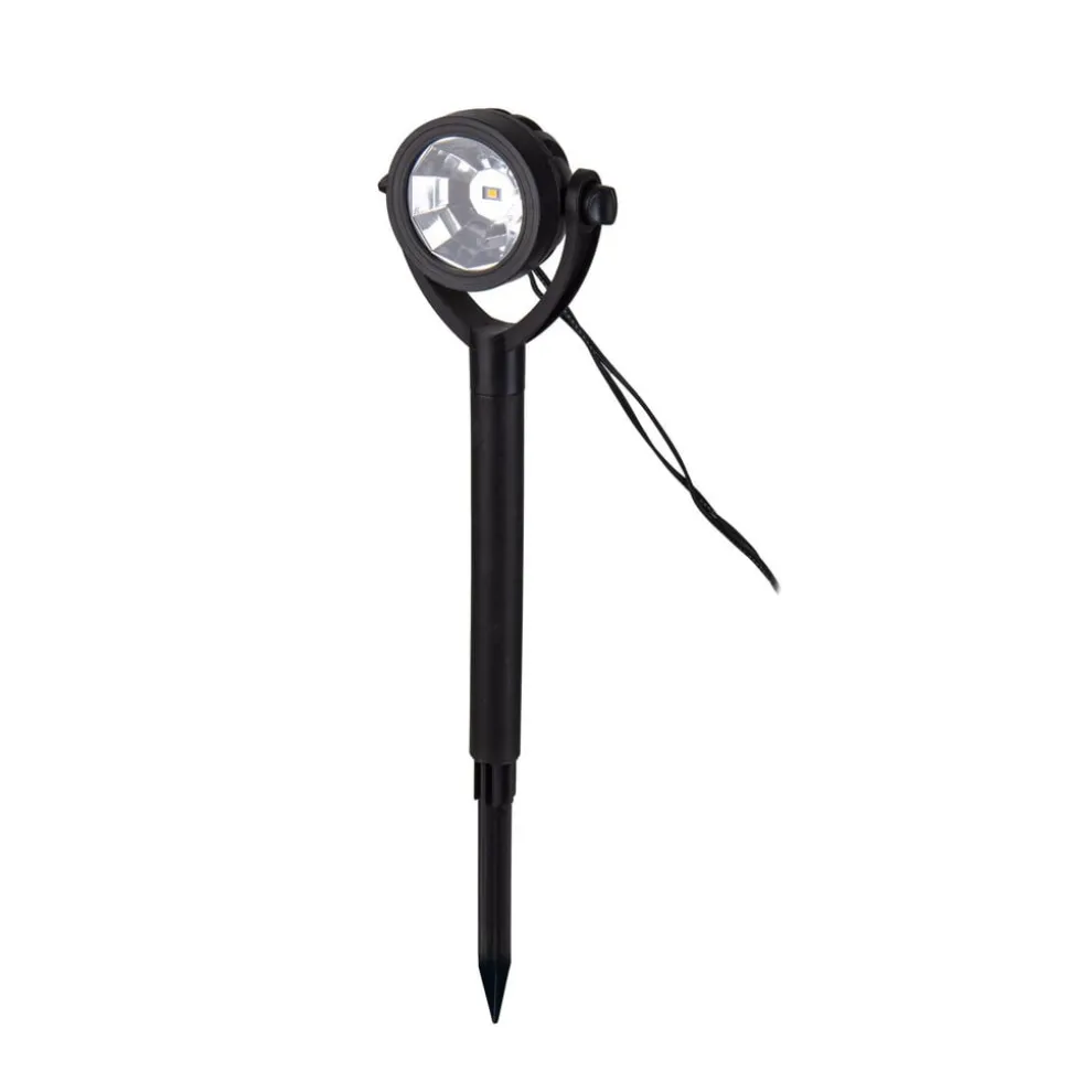 LED-spot med jordspyd NOMI, sort, 6 stk. sæt, IP44