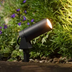LED-spot med jordspyd 5131, sort, aluminium, glas, Schuko-stik