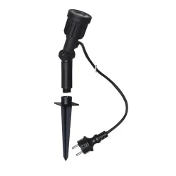 LED-spot med jordspyd 418-92-1, sort plast, drejelig