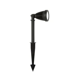 LED spot med jordspyd Spikey, sort, metal, 25 cm, IP54